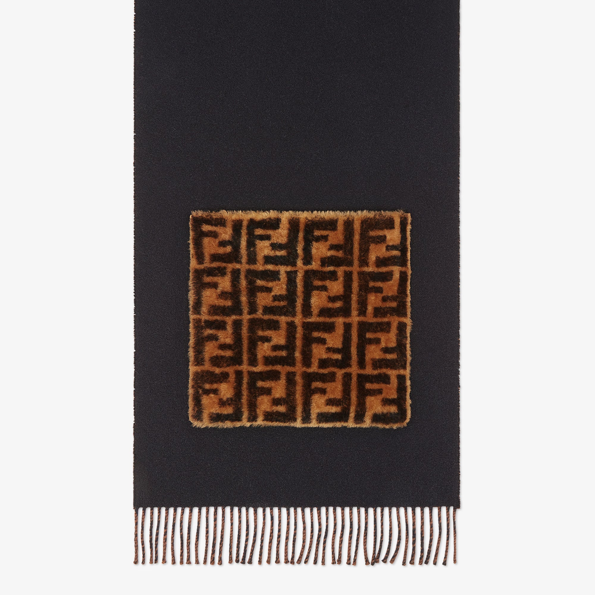 Touch Of Fur Scarf Wool Black | Fendi