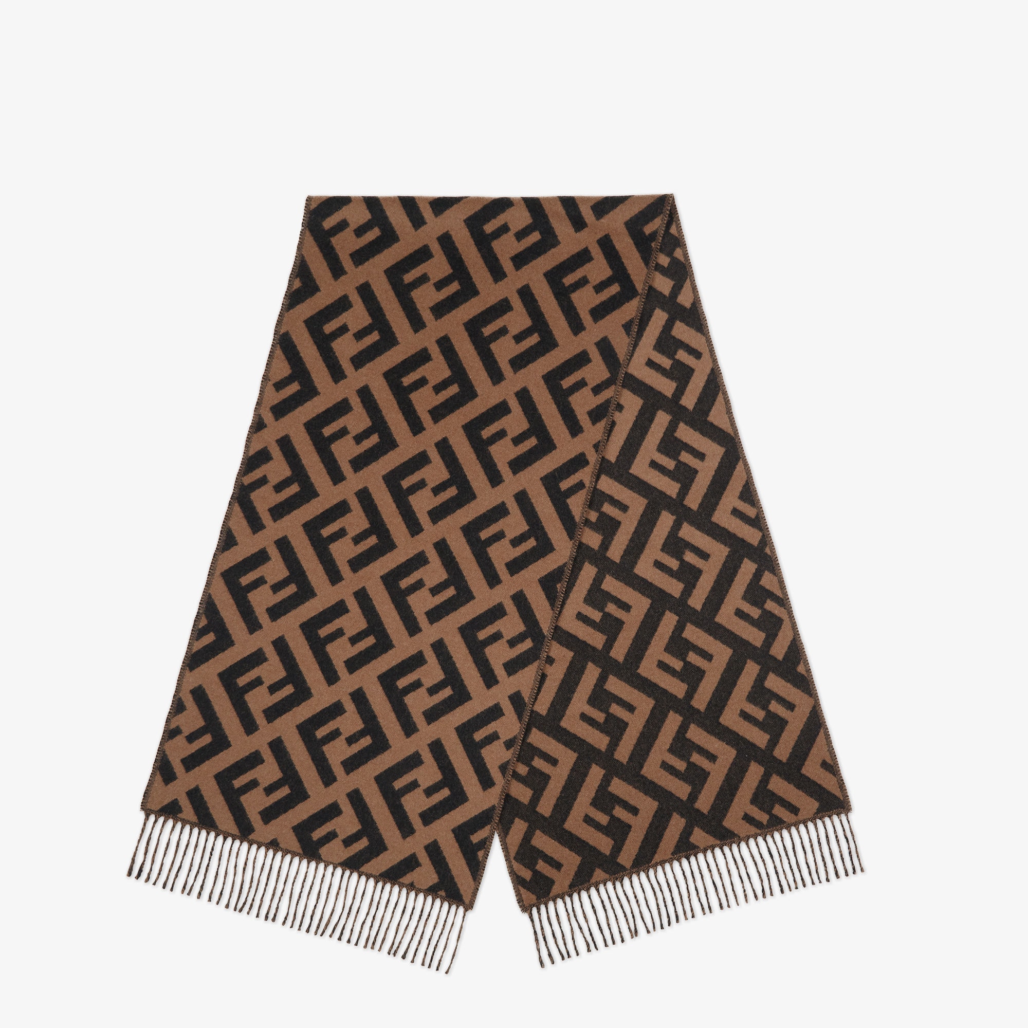 数回使った暖かいFENDI チェック柄マフラー ブラウン/ブラック FFマフラー - ブラウン | FENDI JP