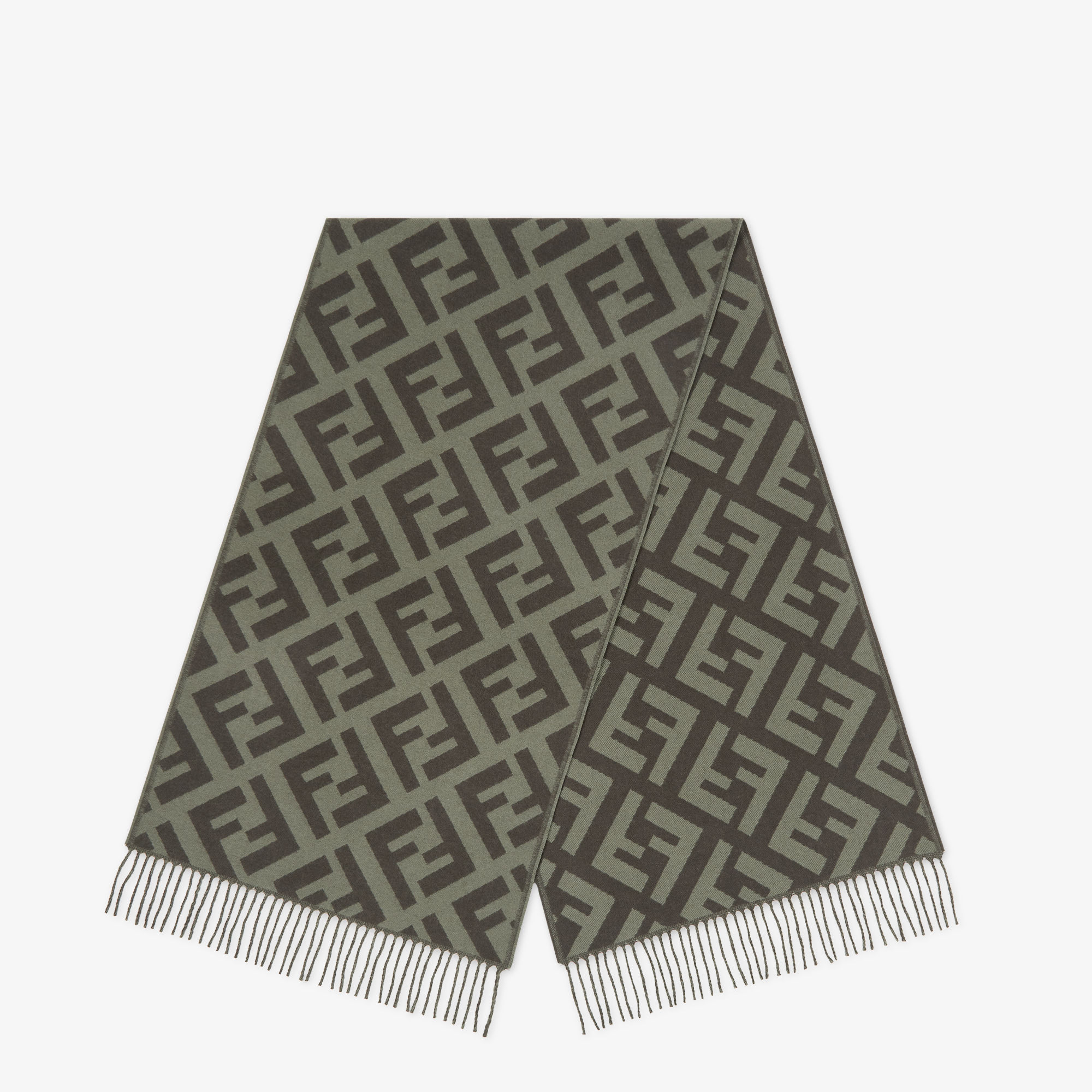 FF Scarf Cashmere and wool Green | Fendi