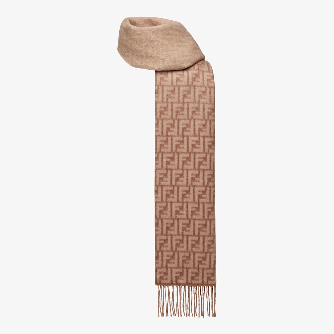 Fendi Wool And Silk-blend Jacquard Scarf in Brown