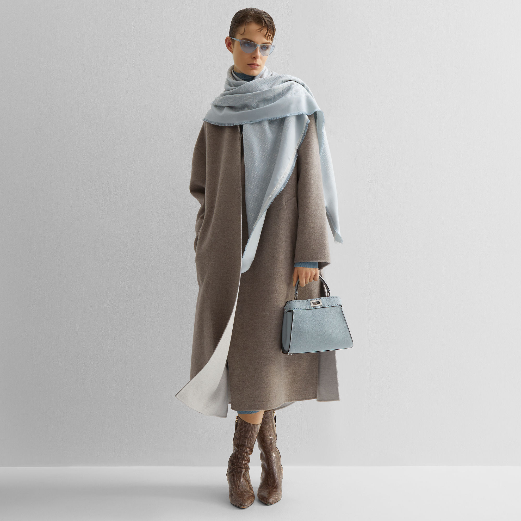 fendi black and white poncho