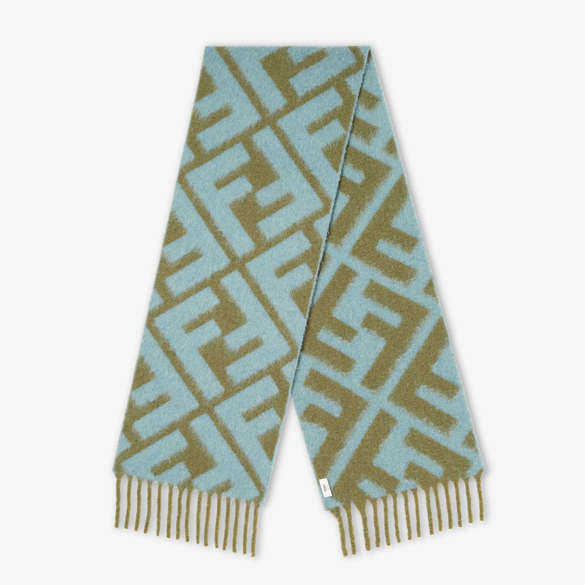 FENDI Scarf Turquoiseフェンディ ボウタイ スカーフストール FF Scarf Cashmere and wool Green | Fendi