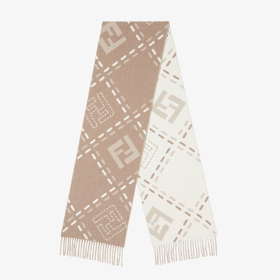 Fendi Dove Gray Wool Scarf In Neutral
