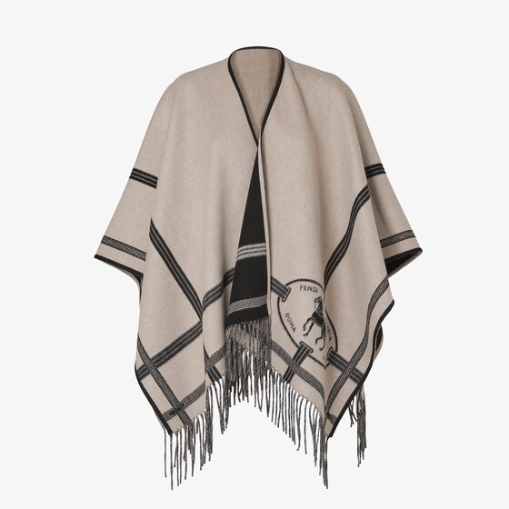 Fendi Selleria Poncho In Grey
