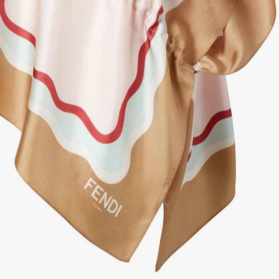 Fendi Short poncho with drawstring waist and ribbons to tie at | Thumbnail 3