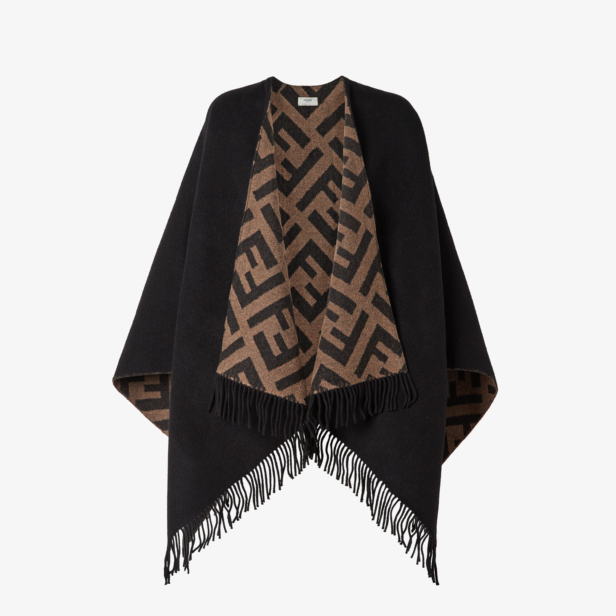 FF PonchoMulticolour wool and cashmere poncho