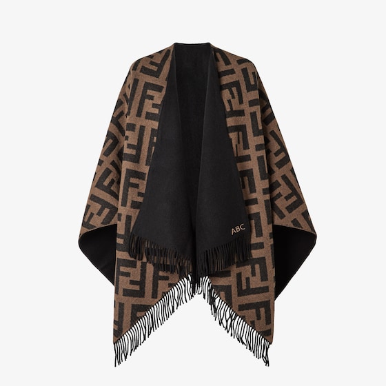 Fendi Large wraparound reversible poncho made from cashmere | Thumbnail 5