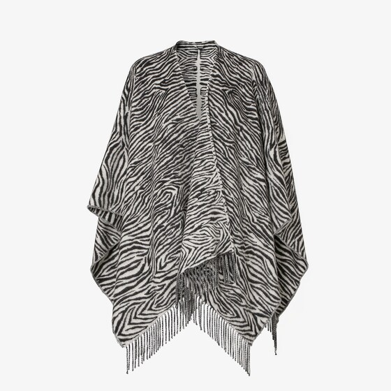 Fendi Poncho with archival Tiger animalier motif, finished
