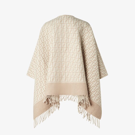 Fendi Poncho made of wool and cashmere with an all-over ivory | Thumbnail 2