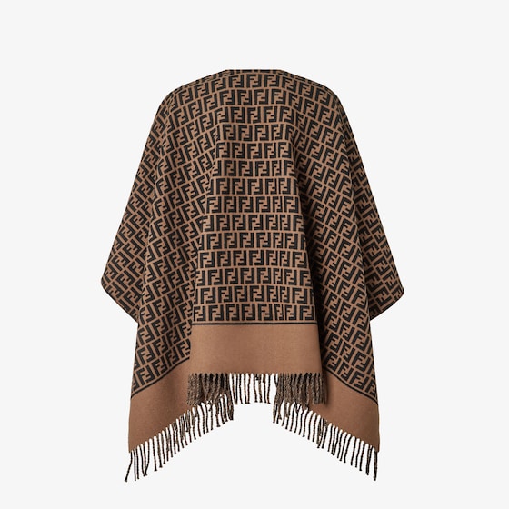 Fendi Poncho made of wool and cashmere with an all-over black | Thumbnail 2