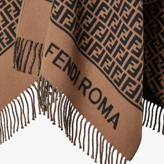 Fendi Poncho made of wool and cashmere with an all-over black | Thumbnail 3
