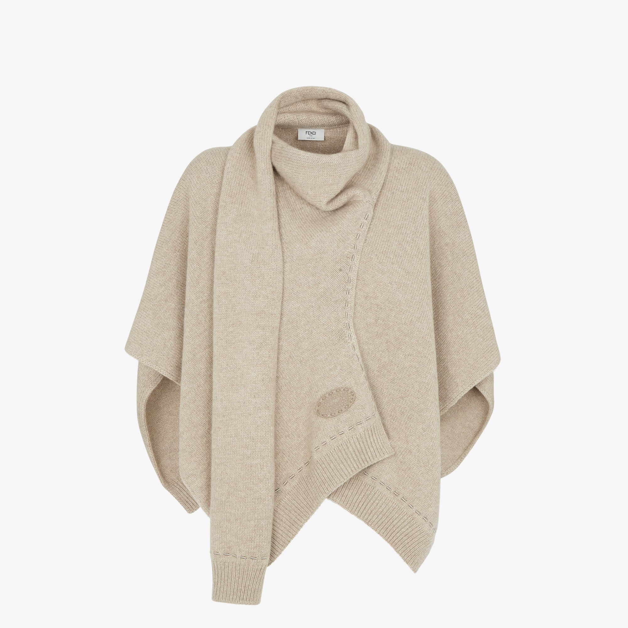 コート FENDI Wool and cashmere poncho with leather profiles Beige s-l1200.jpg