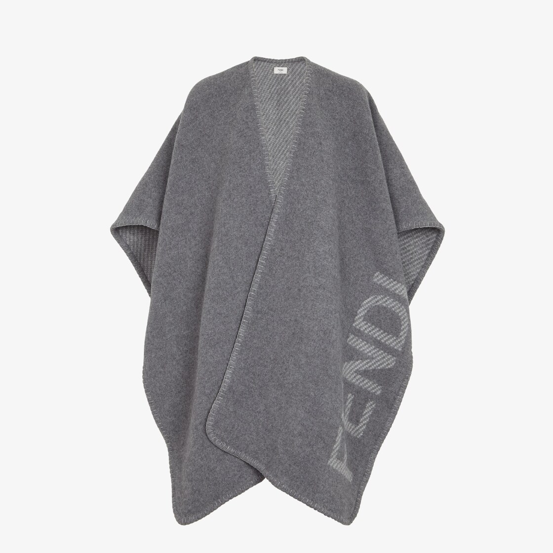 Fendi PonchoGrey wool and cashmere poncho