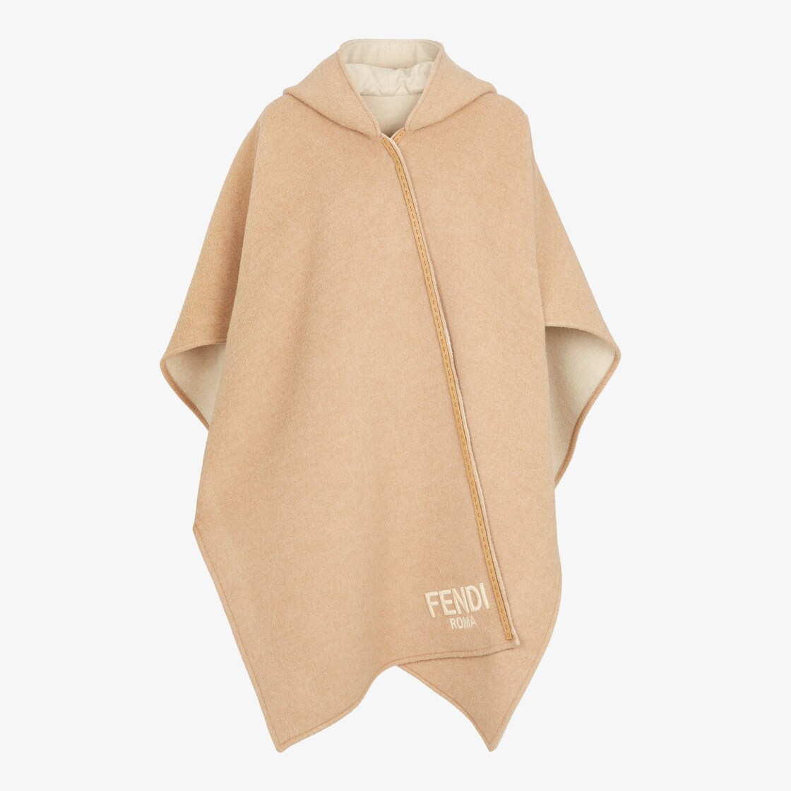 Fendi Roma PonchoBeige wool and cashmere poncho