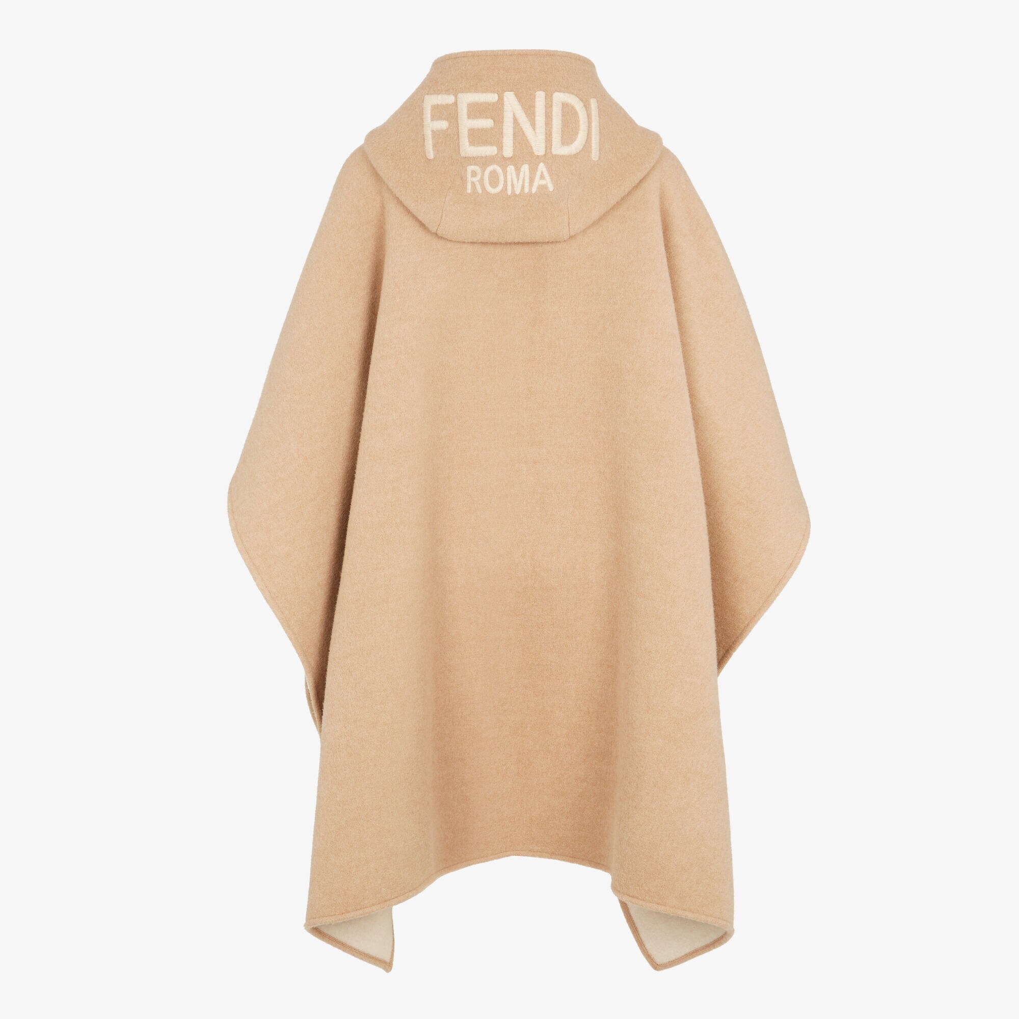 Fendi Roma ポンチョ - ベージュウール＆カシミア ポンチョ | Fendi