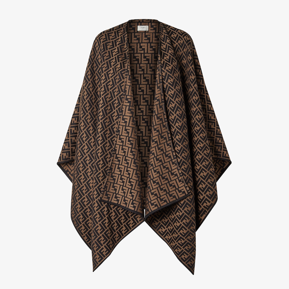 Poncho Wool and silk Brown | Fendi Poncho Wool and silk Brown | Fendi