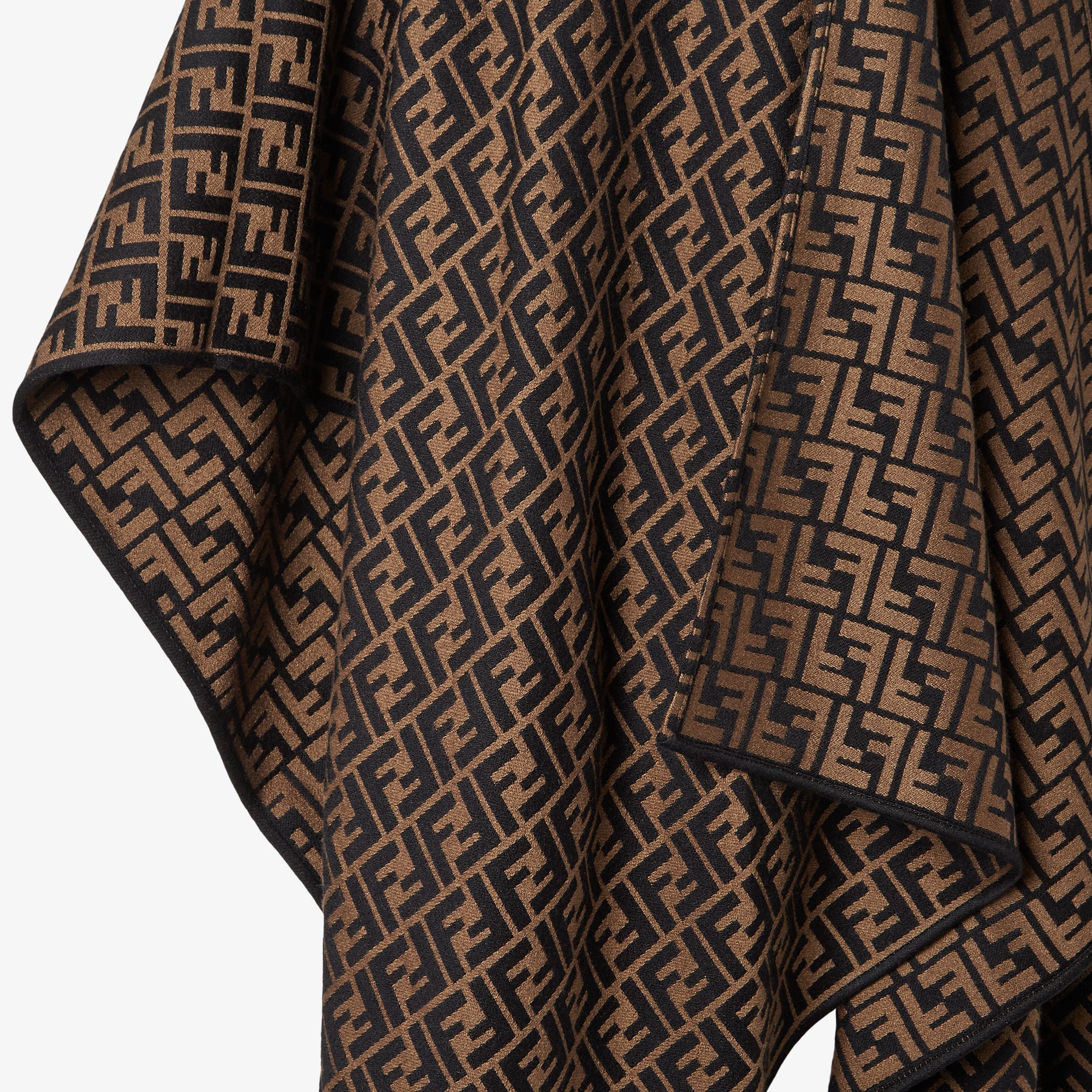 Poncho Wool and silk Brown | Fendi Poncho Wool and silk Brown | Fendi