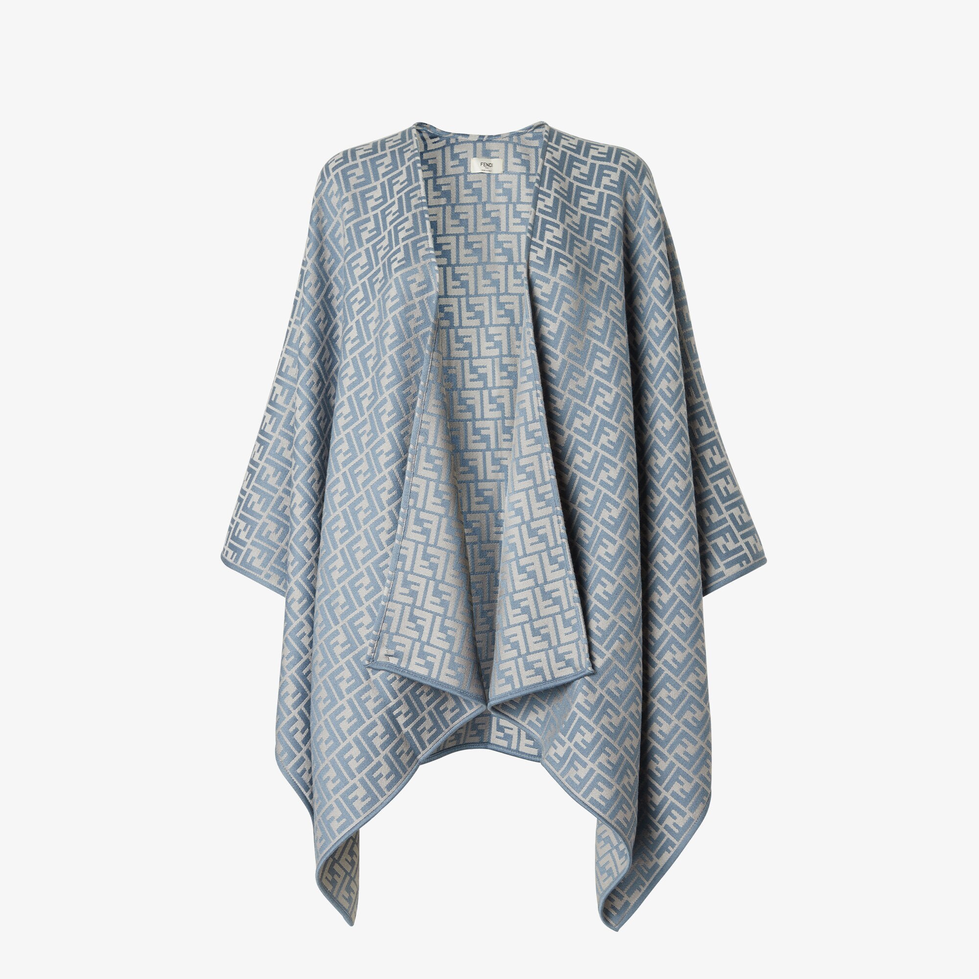 Poncho Wool and silk Blue | Fendi
