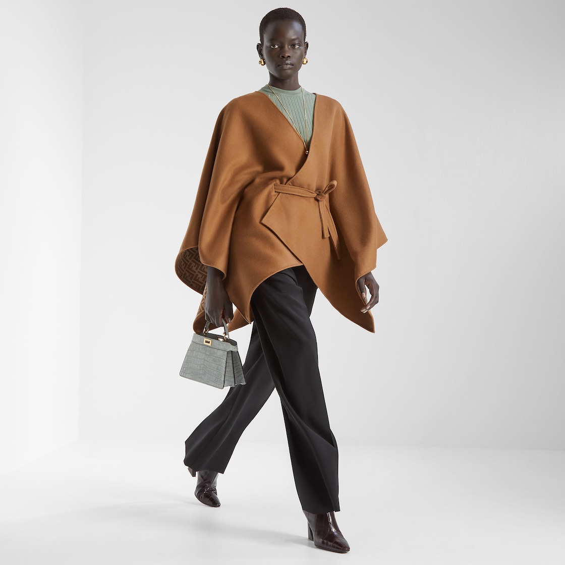 Poncho Wool Brown - Image 4/4
