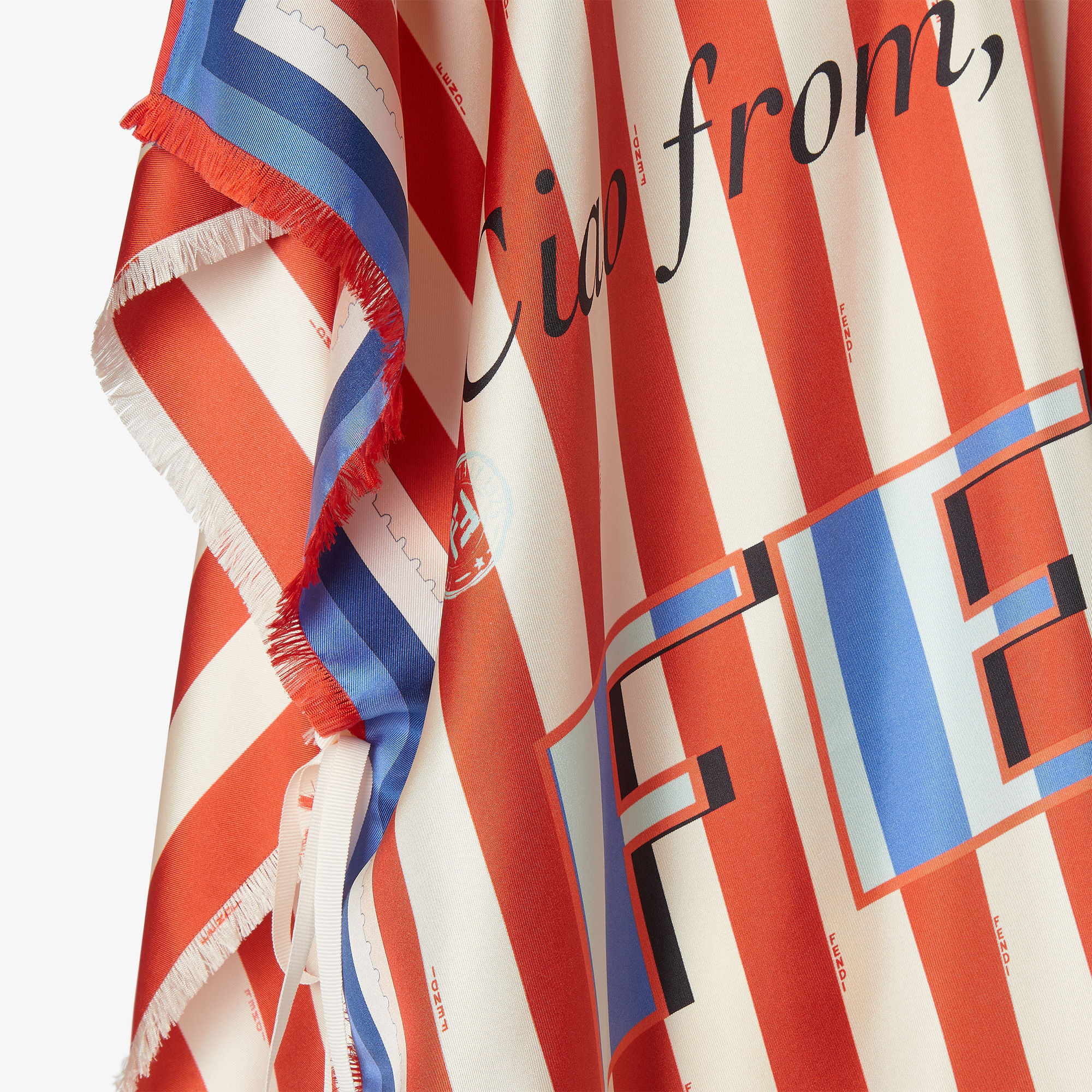 Fendi Wraparound poncho with ribbons to tie at the sides | Thumbnail 3