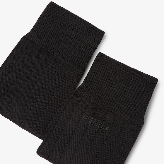 Fendi Short socks made from lightweight yellow ribbed cotton | Thumbnail 2