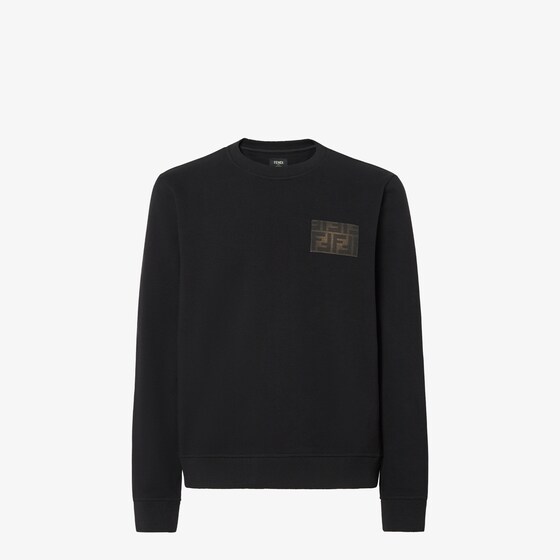 Fendi Shaded Logo-patch Sweatshirt In Black