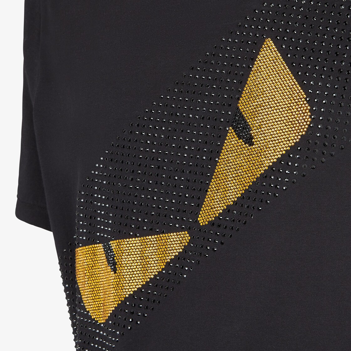 Black fendi t shirt yellow clearance eyes