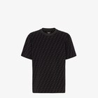 Fendi Embroidered Flower Logo Print T Shirt Black