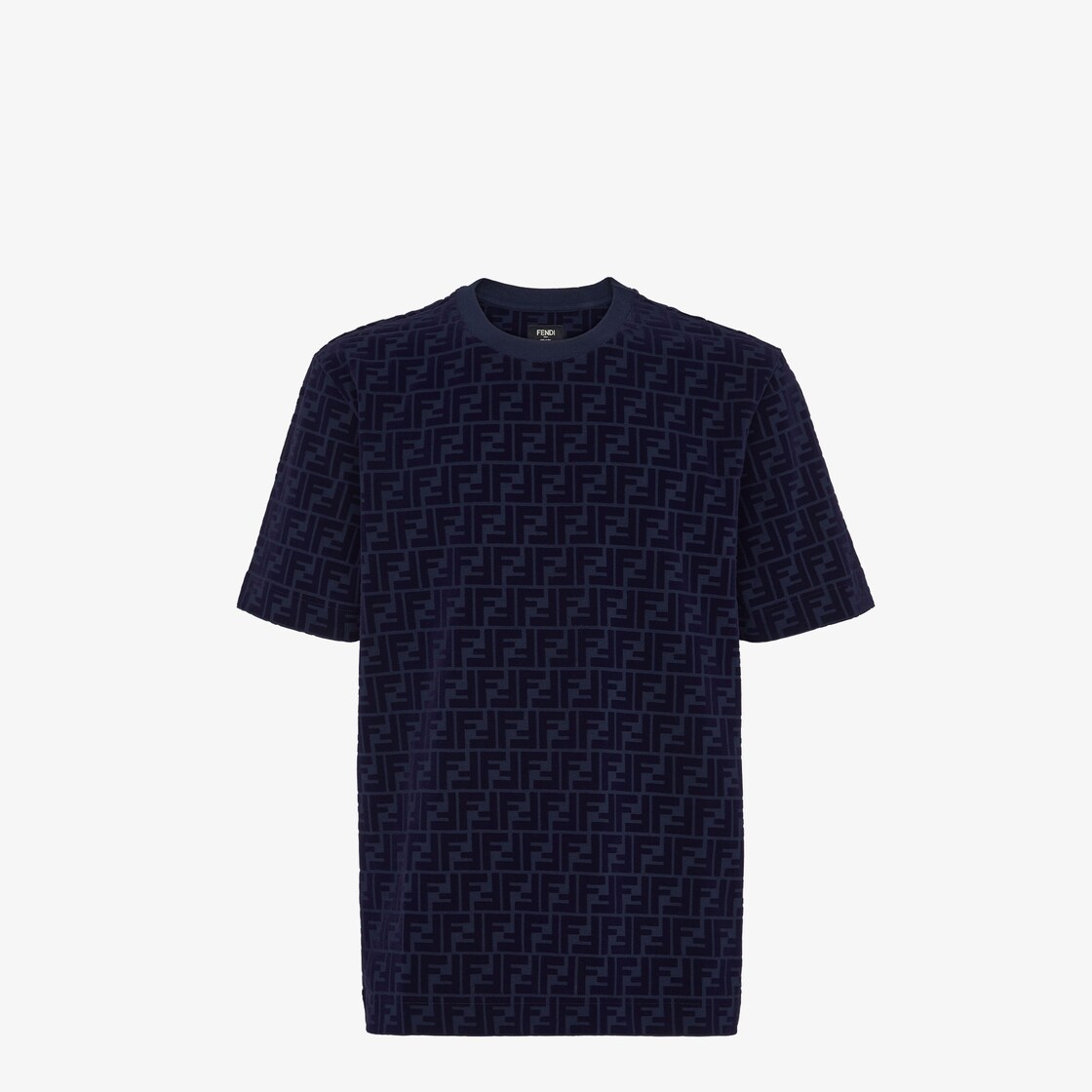 T Shirt Blue FF pique T shirt Fendi