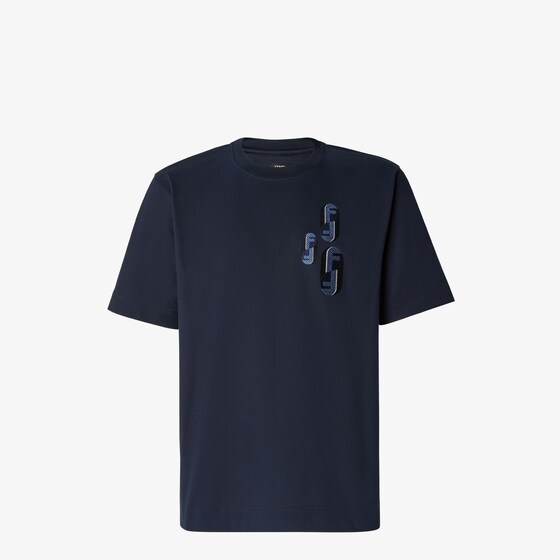 Fendi Crew Neck T-shirt In Blue