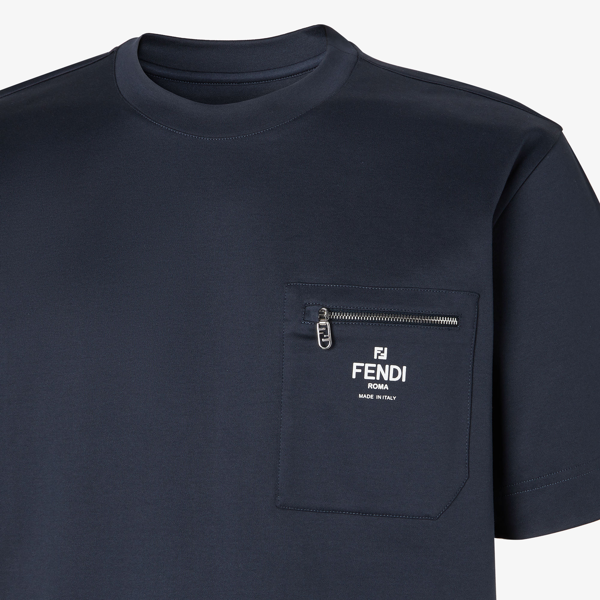 [FENDI] ネイビーブルーコットン Tシャツ Tシャツ コットン ブルー | Fendi
