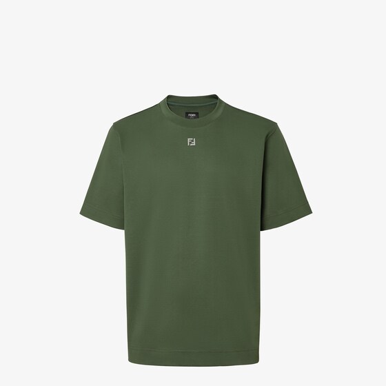 Fendi Ff Cotton Jersey Oversize T-shirt In Green