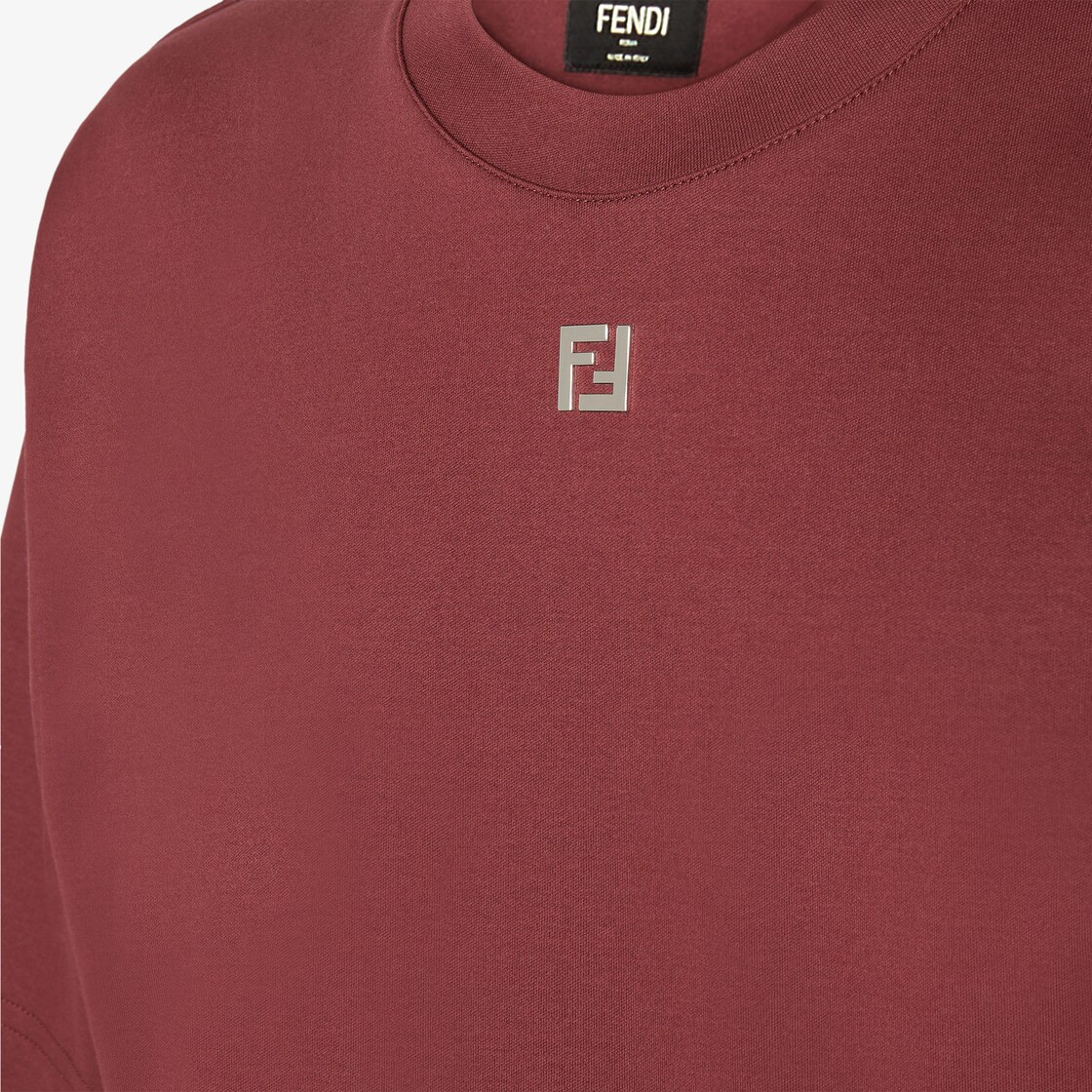 T-Shirt Burgundy cotton T-shirt Red - Image 3/3