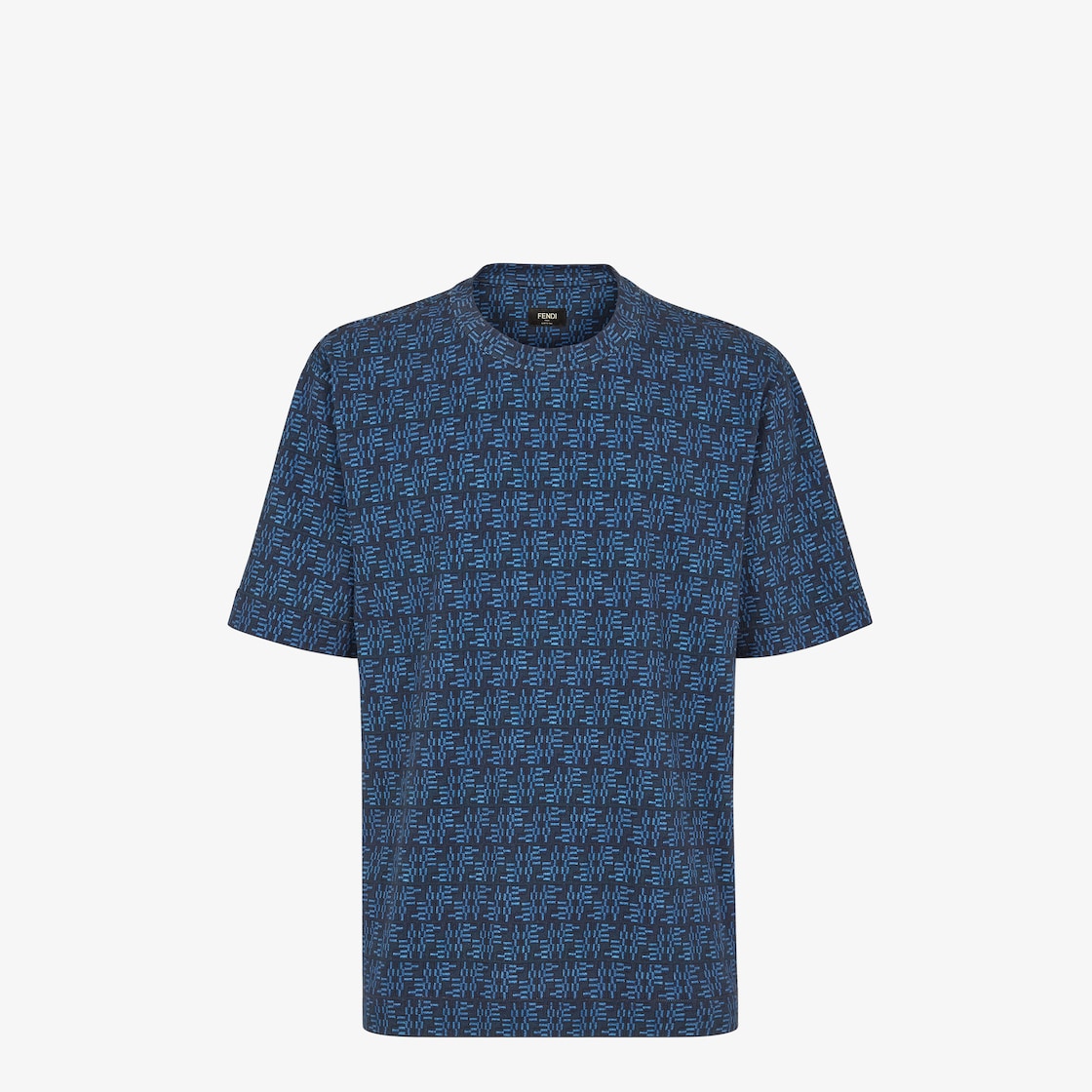 T Shirt FF Labyrinth blue cotton T shirt Fendi