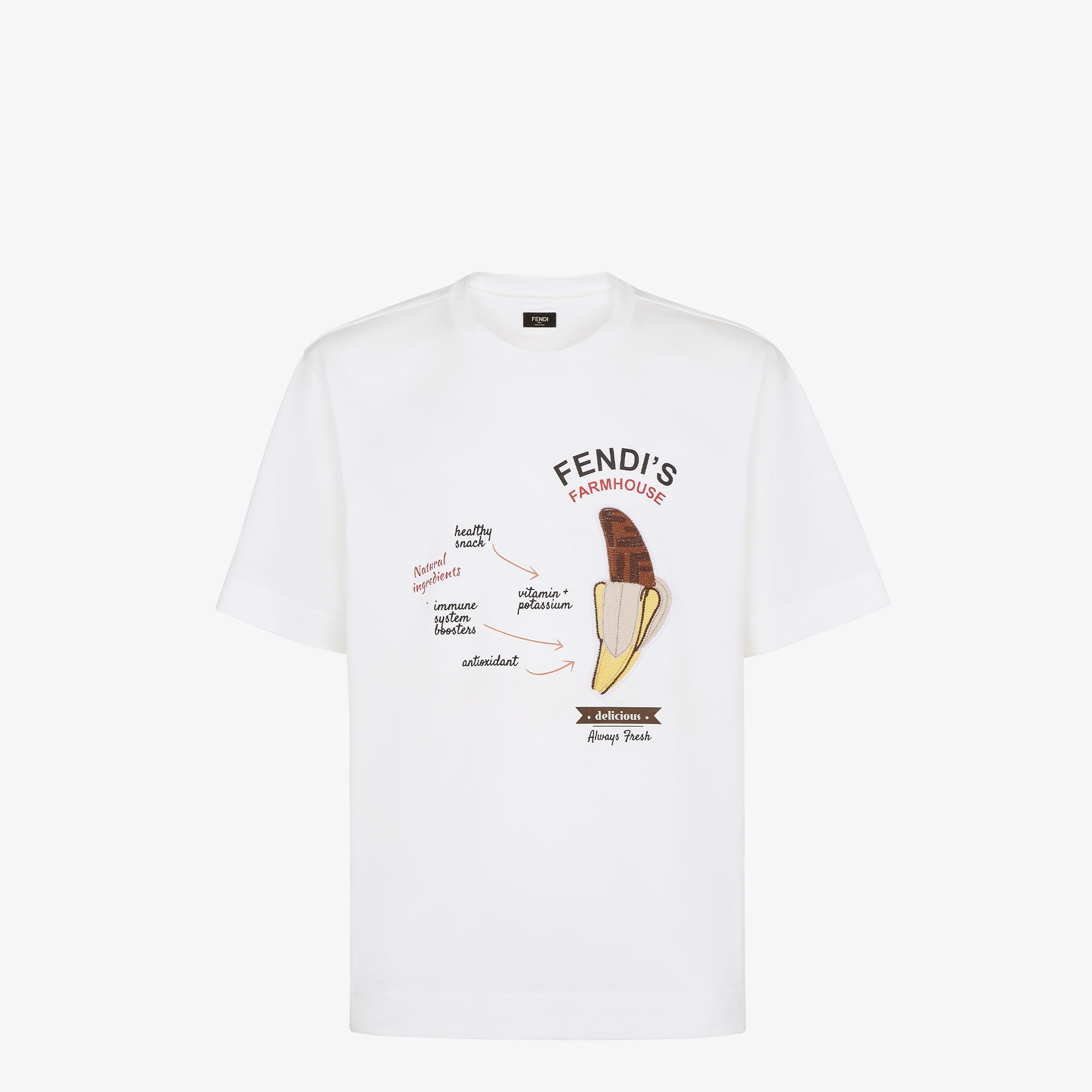 Tシャツ - ホワイトコットン Fendilicious Tシャツ | Fendi