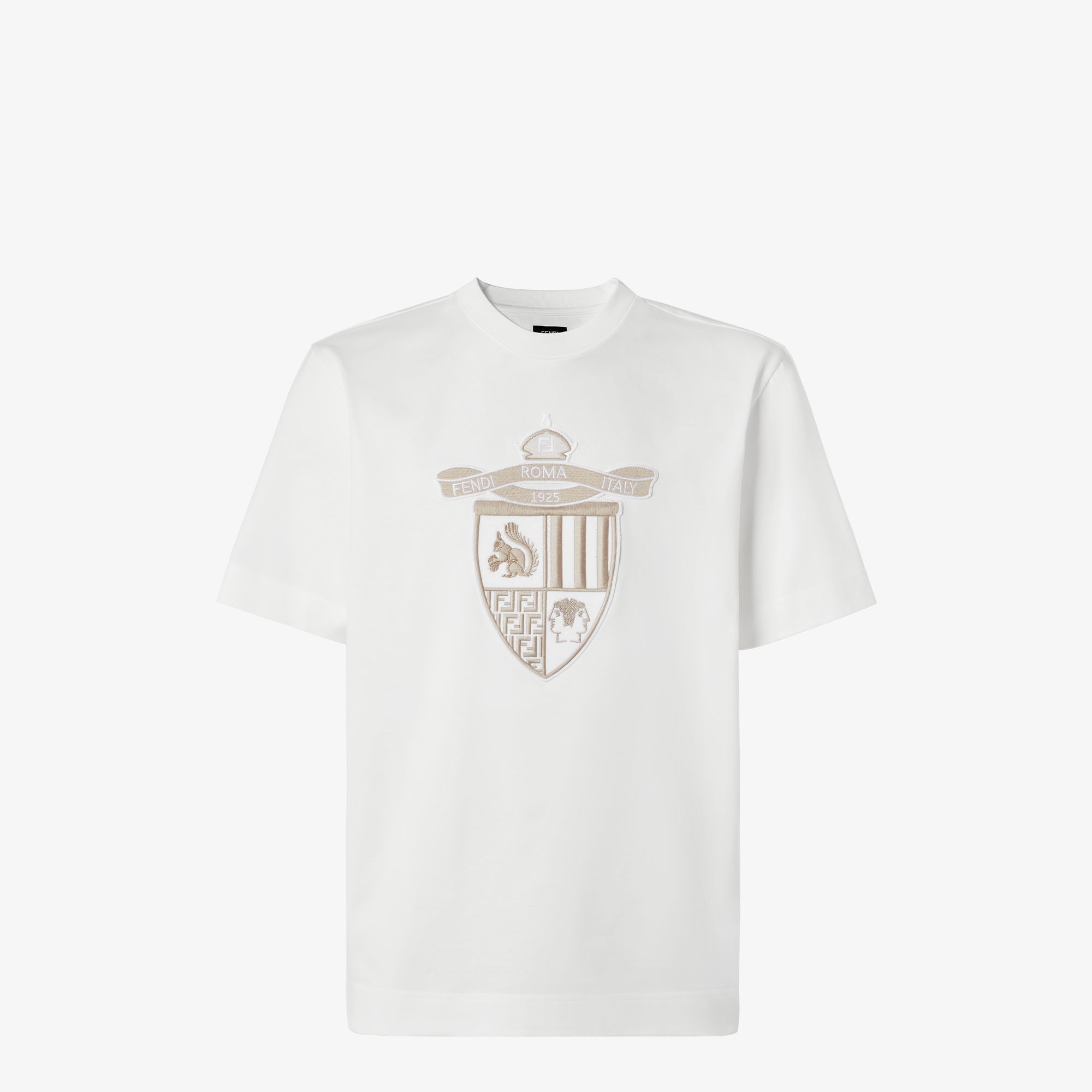 FENDI jeans Zucca Printed T-shirt White,Black 38 | PLAYFUL