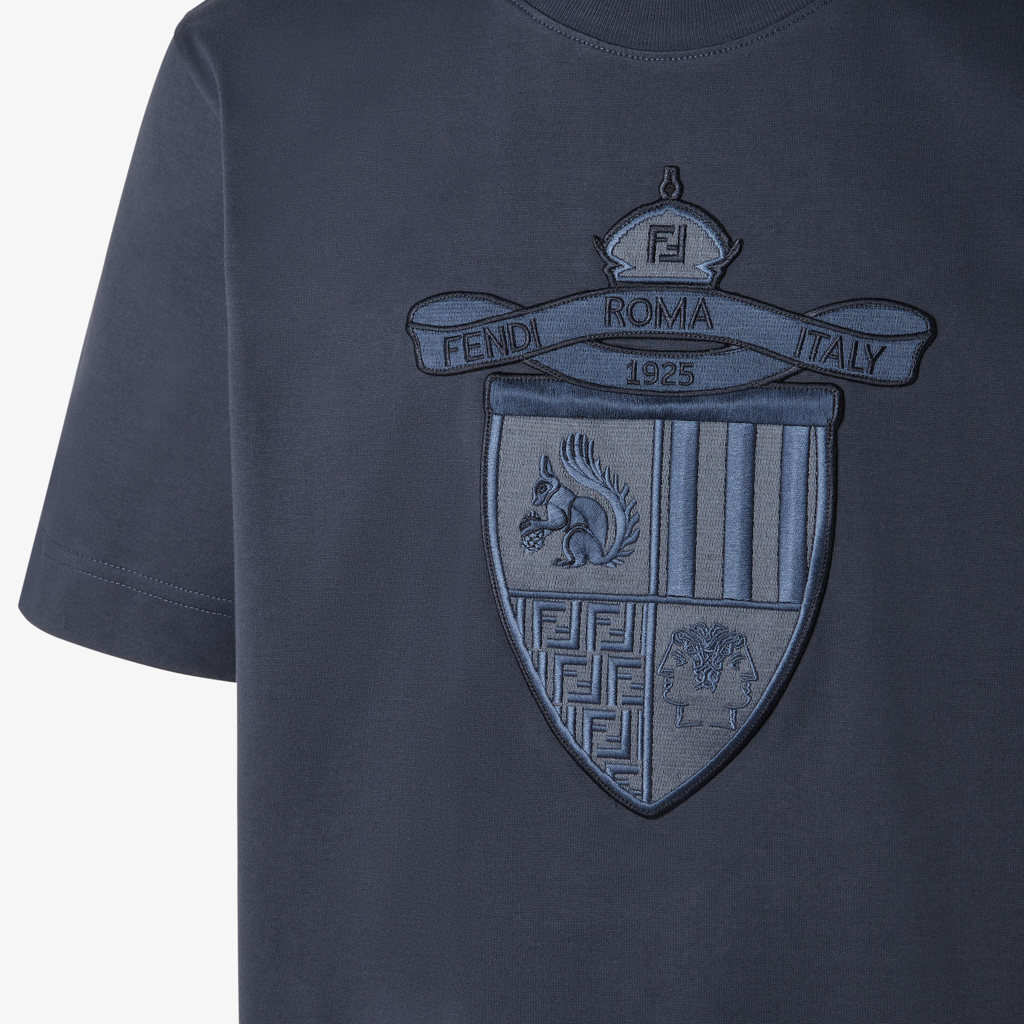 【関税込み】fendi FENDI CREST' T-SHIRT T-Shirt Cotton Blue | Fendi