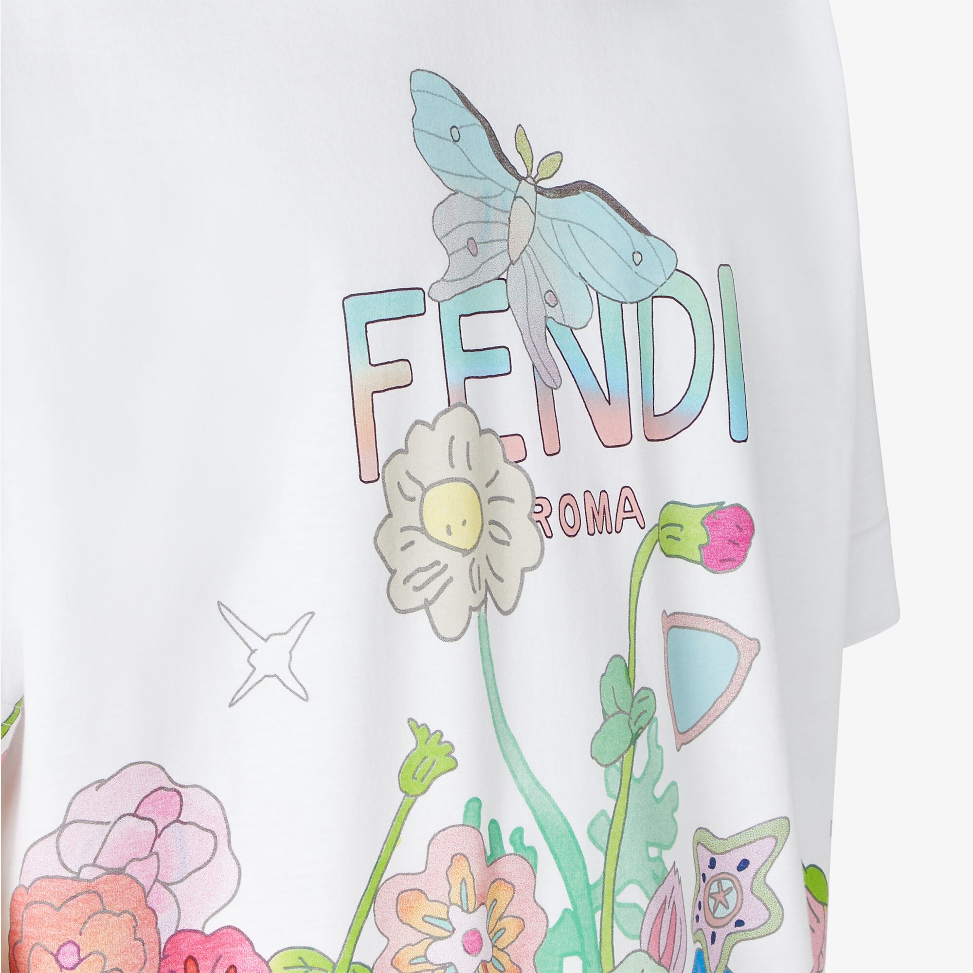 fendi ミントグリーン ミンクファー付き刺繍トップス 長袖 ファンタスティック フェンディ フューチャー Tシャツ コットン