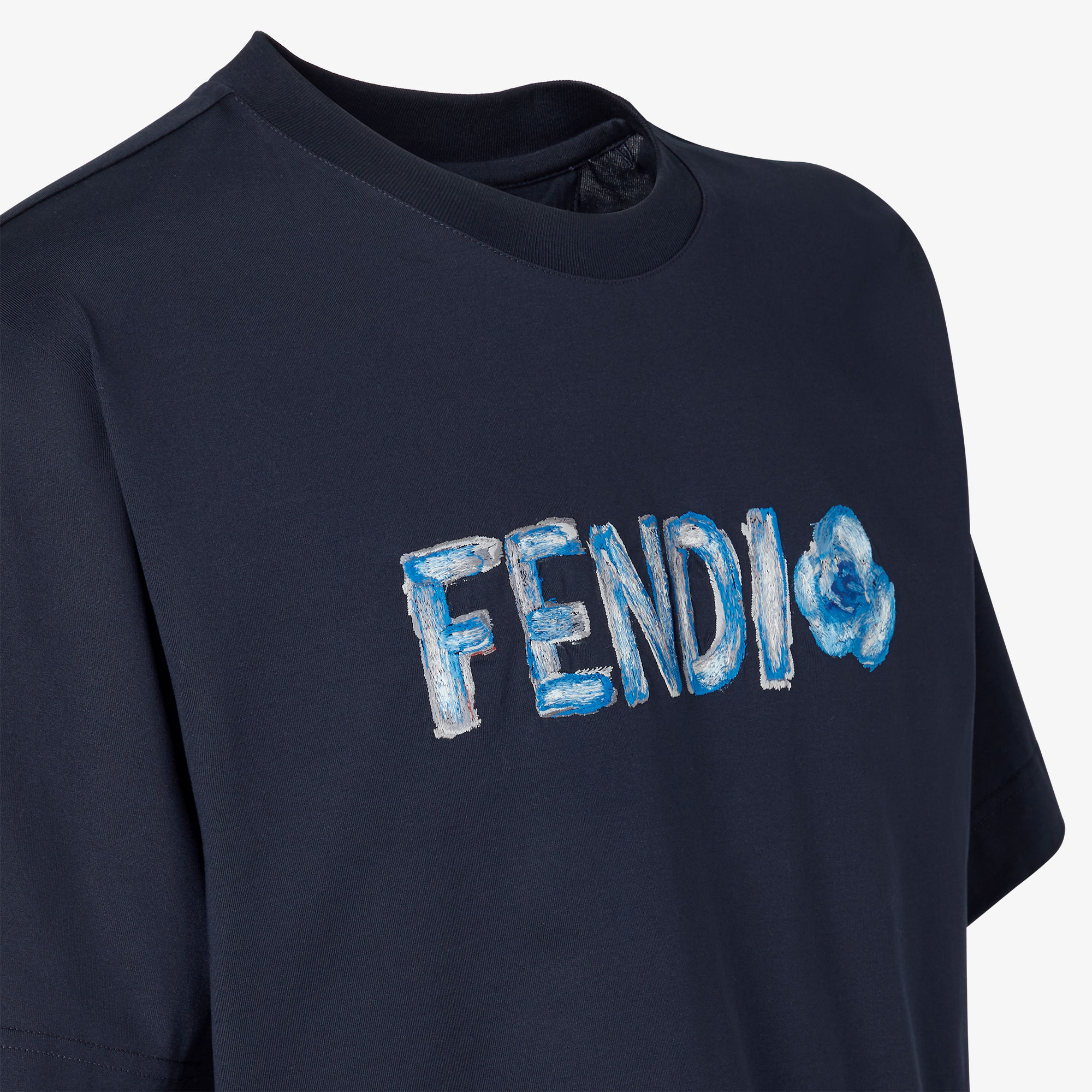 T-Shirt Cotton Blue | Fendi