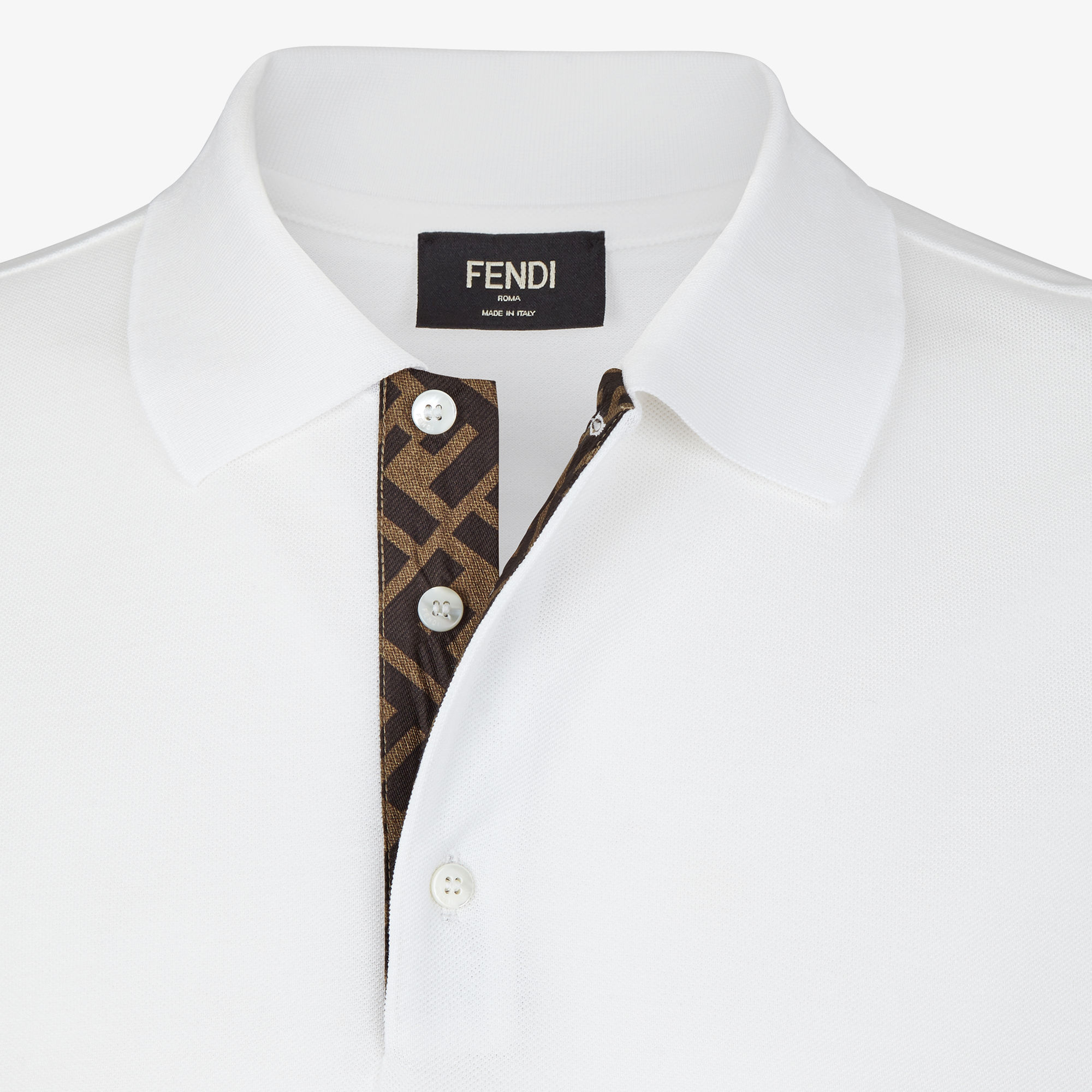 Polo shirt - White piqué polo shirt | Fendi