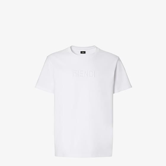 Fendi Embossed T-shirt In White