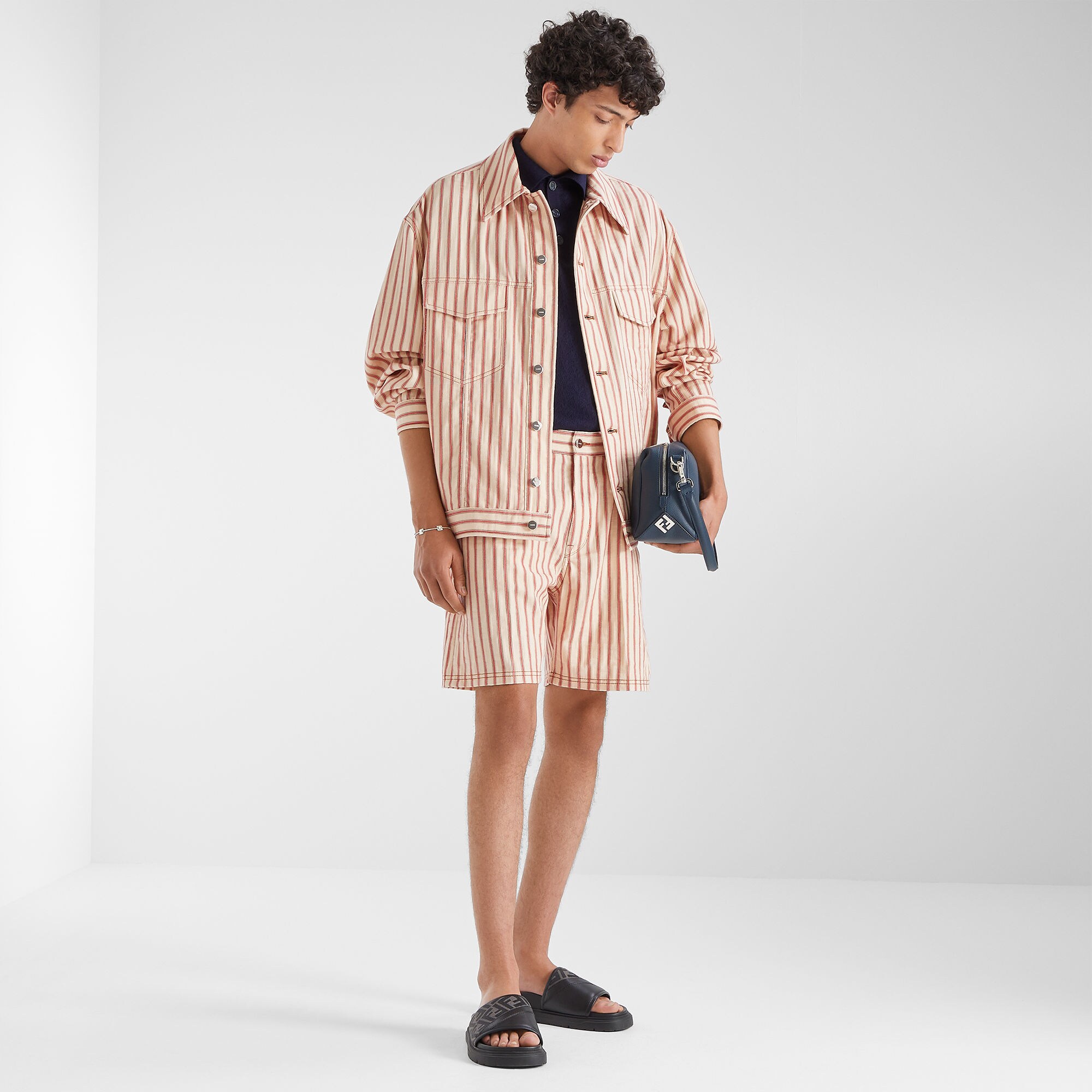 ポロシャツ コットン ブルー | Fendi