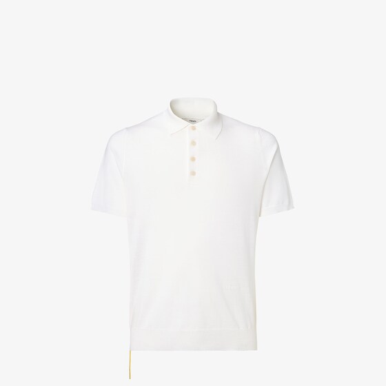 Fendi Short-sleeved polo shirt customised with contrasting yellow