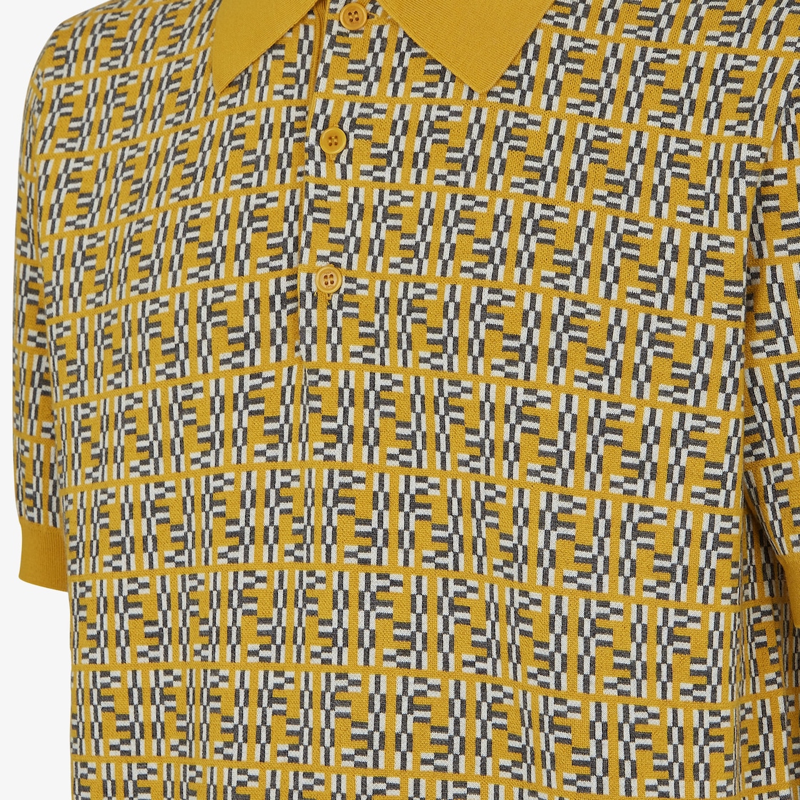 Polo shirt Yellow FF Labyrinth wool polo shirt Yellow - Image 3/4