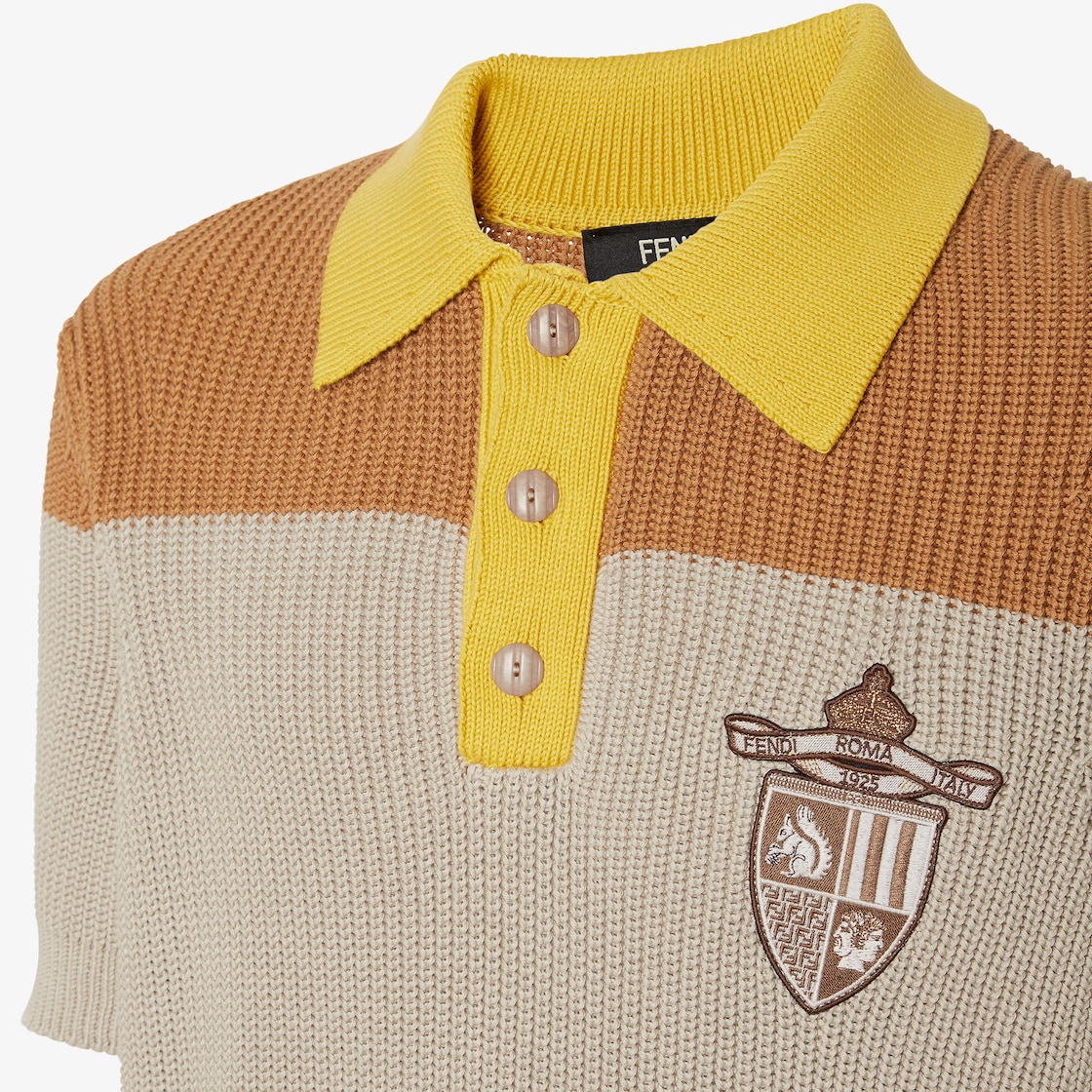 Polo shirt Yellow and beige cotton jersey polo shirt Multicolour - Image 4/5