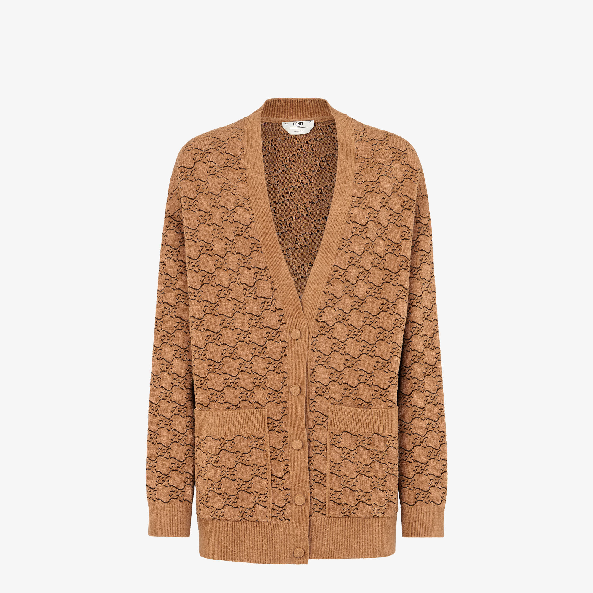 フェンディ ビスコース クロップド丈 ショート カーディガン ブラウン