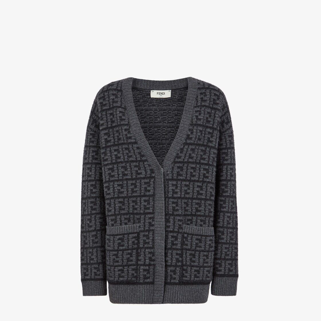 Cardigan Black FF crocheted cashmere cardigan Fendi