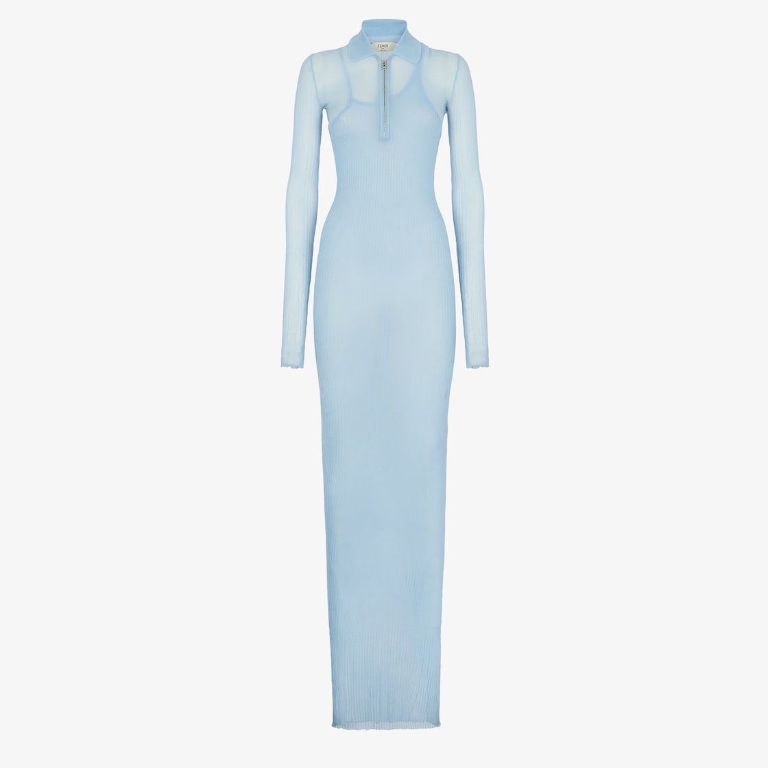 Dress - Light blue silk knit dress