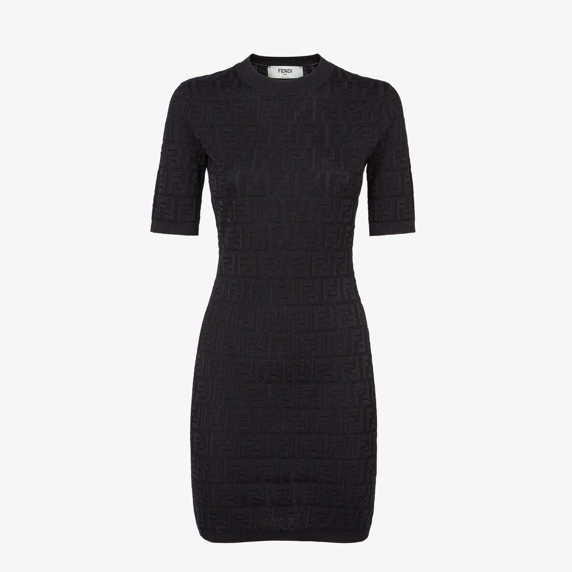 Fendi logo dress black and white sale