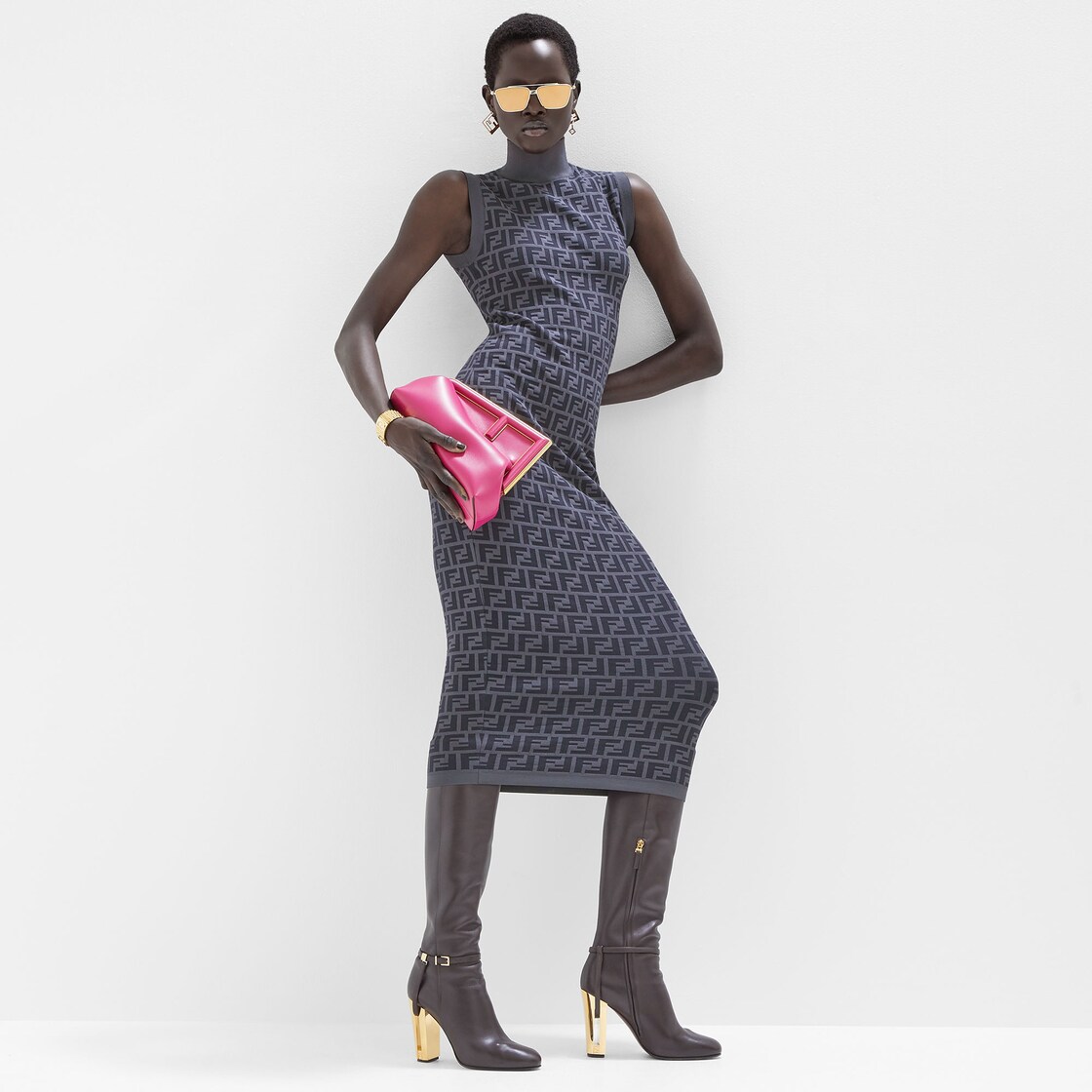 Fendi FF dress embossed - JAGUAR LUXURY FASHION